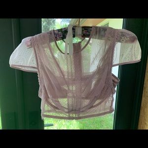 Victoria Secret lace crop top w/ matching bra, sm